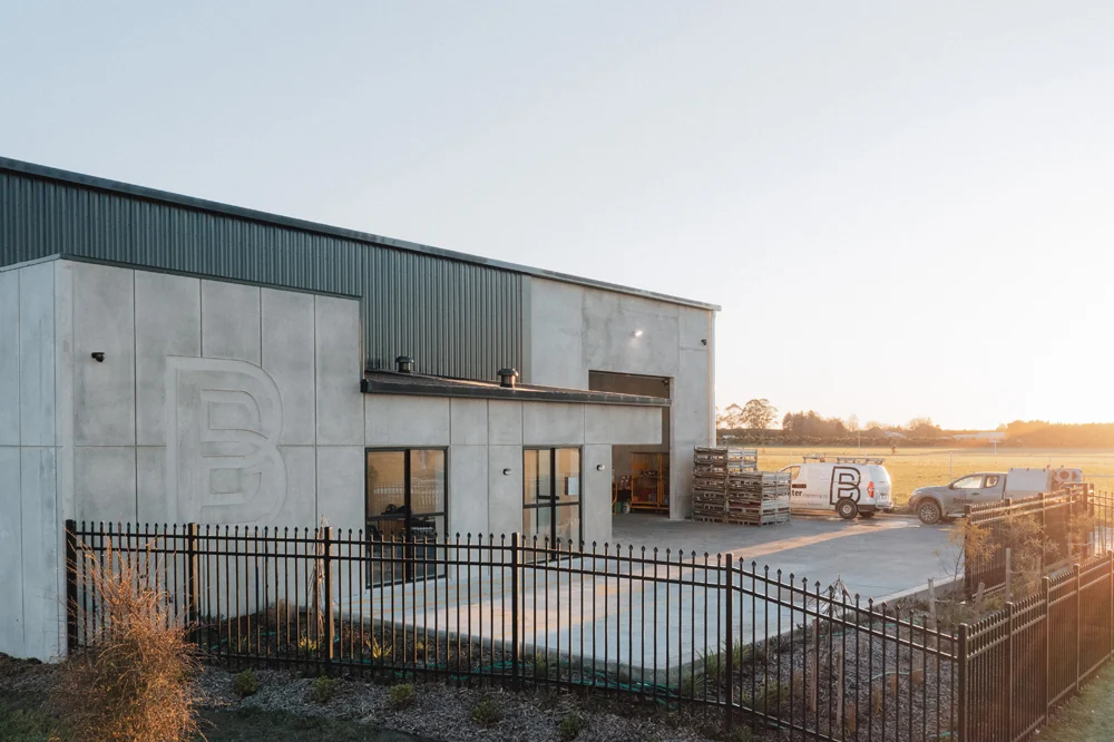 Exterior of the purpose-built Baxter workshop in Rolleston
